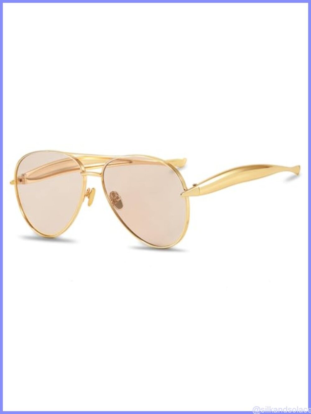 Oversized Aviator Sunglasses Gold-Tone Metal UV400 Full-Frame Unisex
